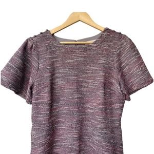 Loft Ann Taylor Midi Sheath Short Sleeve Work Tweed